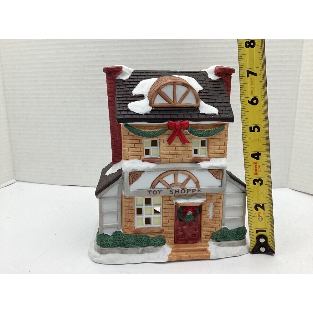 Christmas Village Lighted House Toy Shoppe Victorian Caldor Stores Hand Painted - Picture 6 of 9